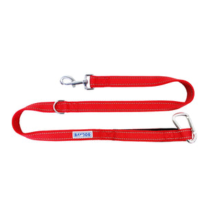 Baydog Hudson Bay Dog Leash, 4-ft, Clifford Red