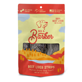 Beg & Barker Beef Liver Strips Human Grade Dog Treats, 10-oz Bag