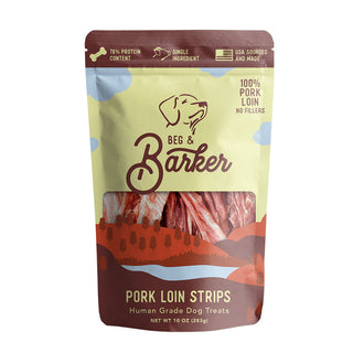 Beg & Barker Pork Loin Strips Human Grade Dog Treats, 10-oz Bag