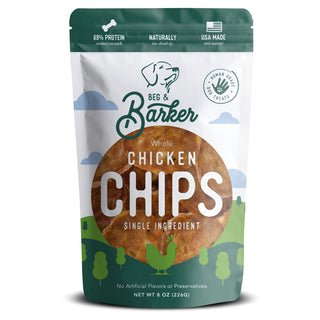 Beg & Barker Whole Chicken Chips Dog Treats, 8-oz Bag