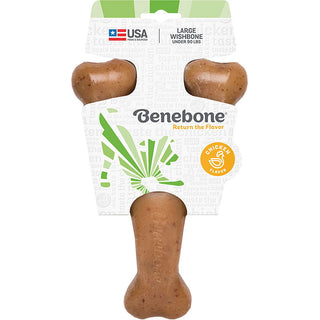 Benebone Chicken Flavored Wishbone Dog Chew Toy, Made in USA, Large