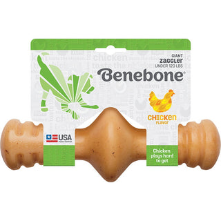 Benebone Chicken Flavor Zaggler Dog Chew Toy, Made in USA, Giant