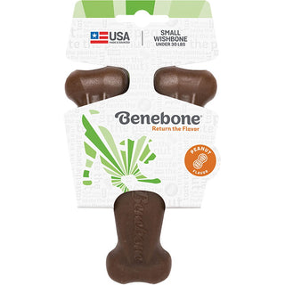 Benebone Peanut Flavored Wishbone Dog Chew Toy, Made in USA, Small