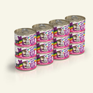 BFF OMG Belly Rubs Tuna & Beef Dinner in Gravy Canned Cat Food, 2.8-oz Cans, Case of 12