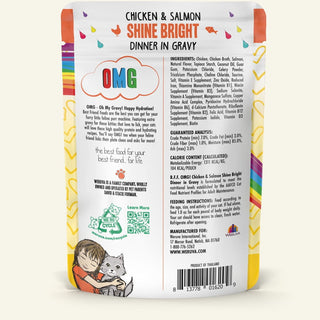 BFF OMG Chicken & Salmon Shine Bright in Gravy Grain-Free Cat Food Pouches, 2.8-oz, pack of 12