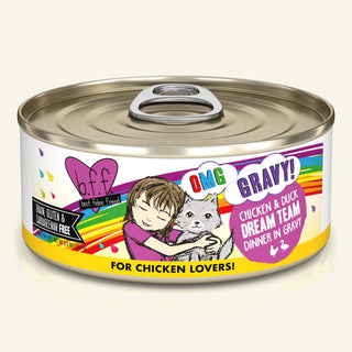 BFF OMG Dream Team Chicken & Duck Dinner in Gravy Canned Cat Food, 5.5-oz Cans, Case of 8