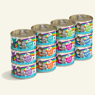 BFF OMG Rainbow Road Variety Pack Grain-Free Canned Cat Food, 3-oz, case of 12