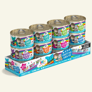 BFF OMG Rainbow Road Variety Pack Grain-Free Canned Cat Food, 3-oz, case of 12