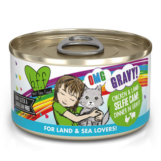 BFF OMG Selfie Cam! Chicken & Lamb Dinner in Gravy Canned Cat Food, 2.8-oz Cans, Case of 12