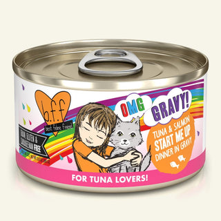 BFF OMG Start Me Up Tuna & Salmon Dinner in Gravy Canned Cat Food, 2.8-oz Cans, Case of 12