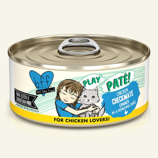 BFF Play Pate Lovers Chicken Checkmate Wet Cat Food, 5.5-oz Cans, Case of 8