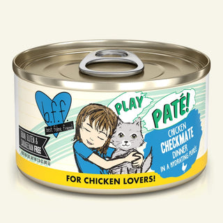 BFF Play Pate Lovers Chicken Checkmate Wet Cat Food, 2.8-oz Cans, Case of 12