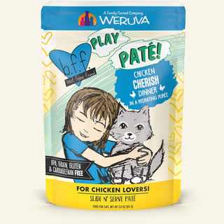 BFF Play Pate Lovers Chicken Cherish Wet Cat Food, 3-oz pouch, pack of 12