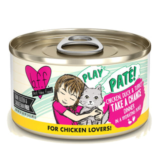 BFF Play Pate Lovers Chicken, Duck & Turkey Take a Chance Wet Cat Food, 2.8-oz Cans, Case of 12