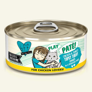 BFF Play Pate Lovers Chicken & Turkey Topsy Turvy Wet Cat Food, 5.5-oz Cans, Case of 8