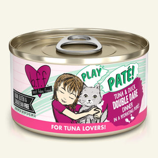 BFF Play Pate Lovers Tuna & Duck Double Dare Wet Cat Food, 2.8-oz Cans, Case of 12