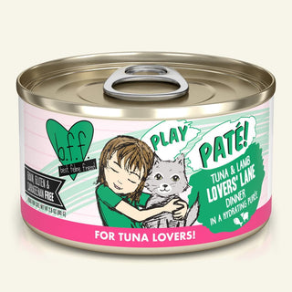 BFF Play Pate Lovers Tuna & Lamb Lovers' Lane Wet Cat Food, 2.8-oz Cans, Case of 12