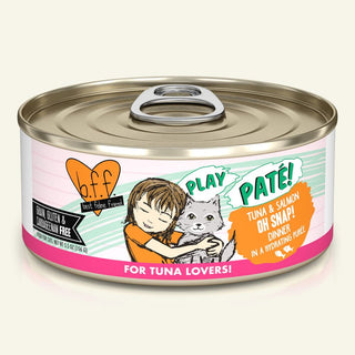 BFF Play Pate Lovers Tuna & Salmon Oh Snap! Wet Cat Food, 5.5-oz Cans, Case of 8