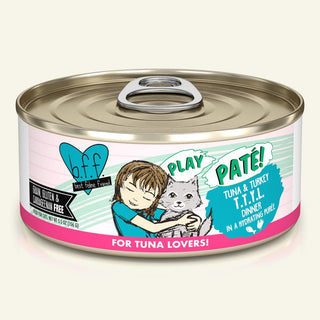 BFF Play Pate Lovers Tuna & Turkey T.T.Y.L. Wet Cat Food, 5.5-oz Cans, Case of 8