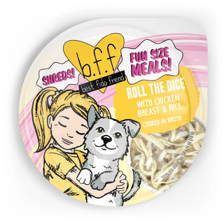 BFF Roll The Dice Chicken Breast & Rice in Broth Wet Dog Food, 2.75-oz cup, case of 12