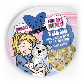 BFF Wham Bam Chicken Breast, Rice, Eggs & Ham in Broth Wet Dog Food, 2.75-oz cup, case of 12