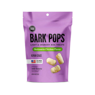 BIXBI Bark Pops Rotisserie Chicken Recipe Crunchy Dog Treats, 4-oz Bag