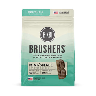 BIXBI Brushers Dental Chews for Extra Small and Small Dogs , Mini/Small