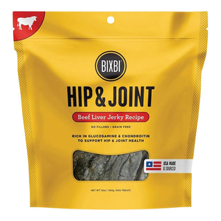 BIXBI Hip & Joint Beef Liver Jerky Dog Treats, 12-oz Bag