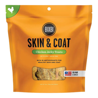 BIXBI Skin & Coat Chicken Jerky Dog Treats, 12-oz Bag