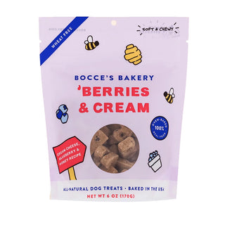 Bocce's Bakery Berries & Cream Recipe Soft & Chewy Dog Treats, 5-oz pouch