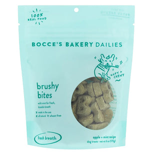 Bocce's Bakery Brushy Bites Recipe Soft & Chewy Dog Treats, 6-oz pouch