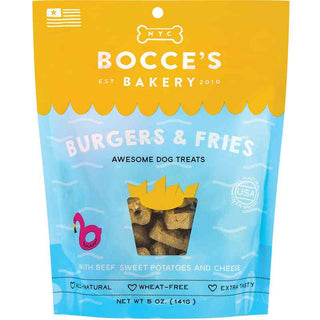 Bocce's Bakery Burgers & Fries Recipe Dog Treats, 5-oz Bag