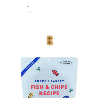 Bocce's Bakery Fish & Chips Recipe Crunchy Biscuits Dog Treats, 5-oz pouch