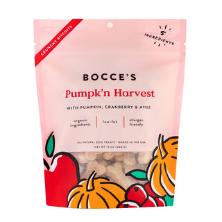 Bocce's Bakery Pumpk'n Harvest Biscuits Dog Treats, 12-oz