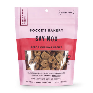 Bocce's Bakery Say Moo Beef & Cheddar Soft & Chewy Dog Treats, 6-oz Bag