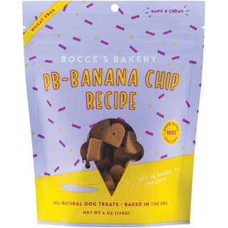 Bocce's Bakery PB-Banana Chip Soft & Chewy Dog Treats, 6-oz Bag