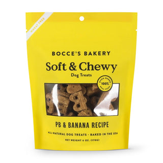 Bocce's Bakery Soft & Chewy with PB + Banana Dog Treats, 6-oz Bag