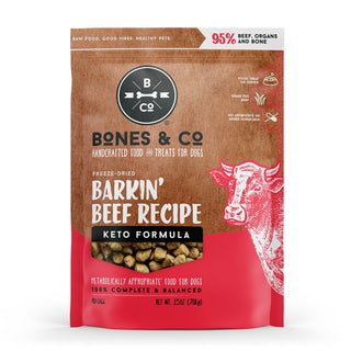 Bones & Co. Freeze-Dried Barkin Beef Recipe Keto Formula Dog Food, 25-oz Bag