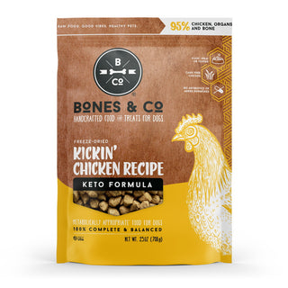 Bones & Co. Freeze-Dried Kickin Chicken Recipe Keto Formula Dog Food, 25-oz Bag