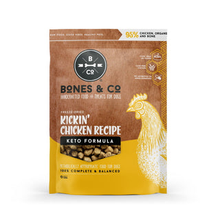 Bones & Co. Freeze-Dried Kickin Chicken Recipe Keto Formula Dog Food, 12-oz Bag