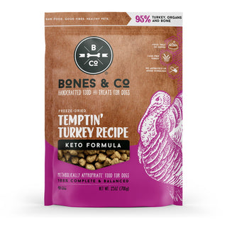 Bones & Co. Freeze-Dried Temptin Turkey Recipe Keto Formula Dog Food, 25-oz Bag