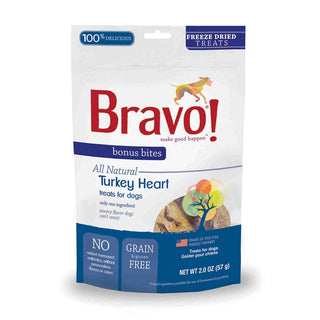 Bravo! Bonus Bites Turkey Hearts Freeze-Dried Dog & Cat Treats