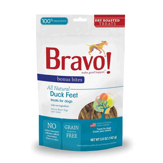 Bravo! Bonus Bites Duck Feet Dry Roasted Dog & Cat Treats, 5-oz Bag