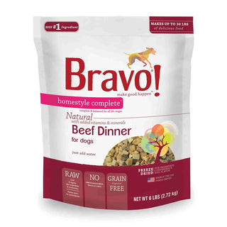 Bravo! Homestyle Complete Beef Dinner Freeze-Dried Dog Food, 6 lb