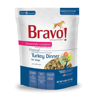 Bravo! Homestyle Complete Turkey Dinner Freeze-Dried Dog Food, 2 lb