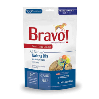 Bravo! Training Treats Turkey Bites Freeze-Dried Dog Treats, 2.5-oz Bag