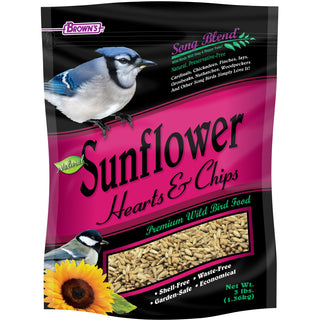 Brown's Song Blend Sunflower Hearts & Chips Wild Bird Food, 3-lb Bag