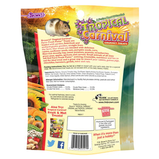 Brown's Tropical Carnival Farm Fresh Fixins Small Animal Treats, 10-oz Bag