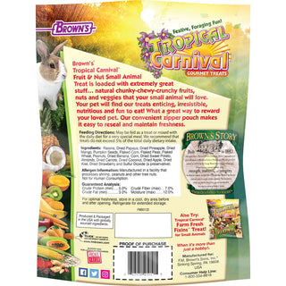 Brown's Tropical Carnival Fruit and Nut Small Animal Treats, 8-oz Bag