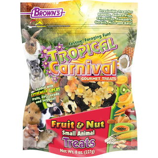 Brown's Tropical Carnival Fruit and Nut Small Animal Treats, 8-oz Bag